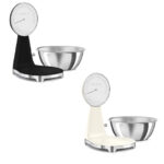 Bilancia da cucina analogica 5 kg, con batteria ricaricabile *Nera* o *Bianca* "50's Style" ("Stile Anni 50") di SMEG