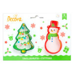 Set 2 tagliapasta Albero di natale e pupazzo di neve di Decora